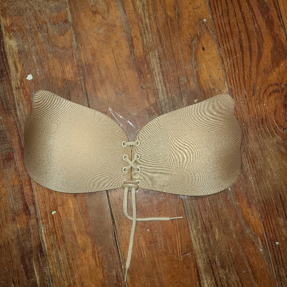 NWT adhesive lace-up push-up bra